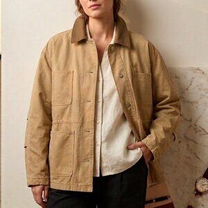 Blank NYC Cotton Barn Utility Relaxed Fit Jacket Beige Size M NWT